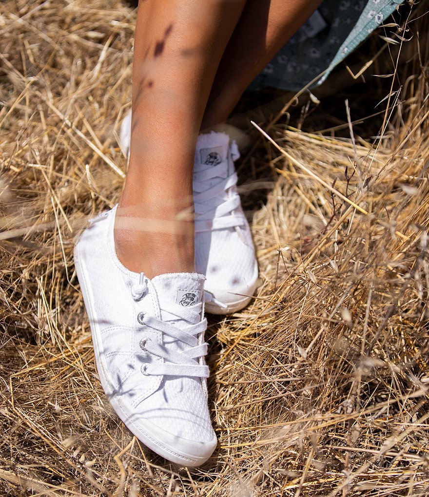 Roxy Bayshore III Textured Canvas Stitch Back Detail Slip-On Sneakers