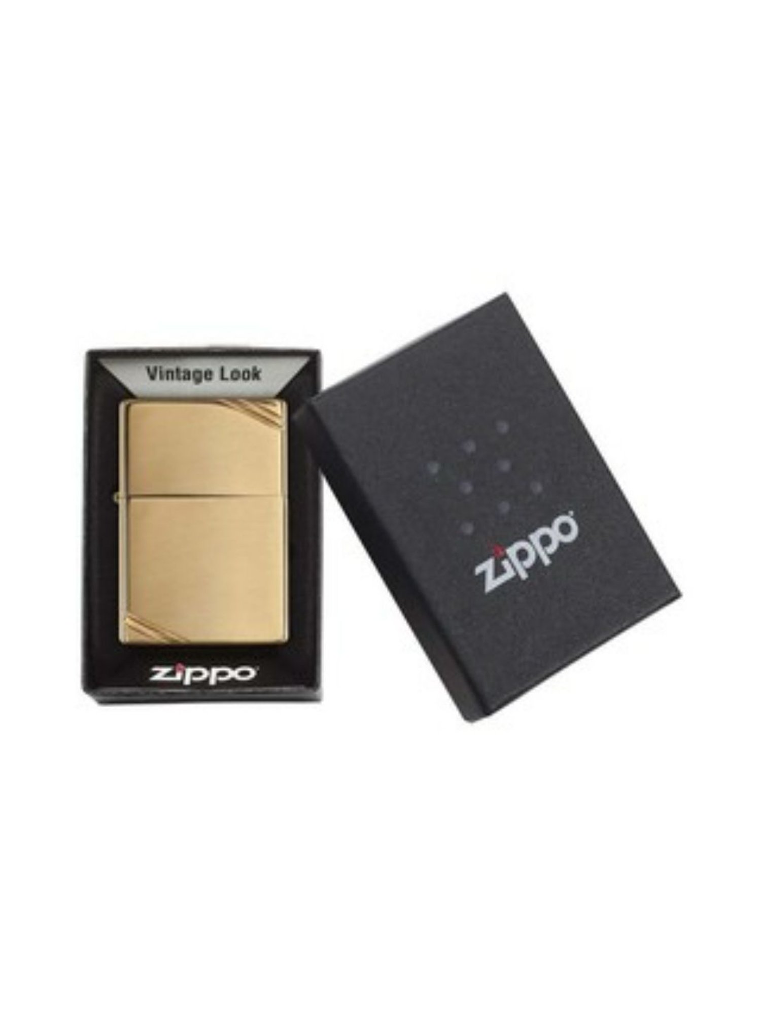 Zippo Silver Vintage with Slashes Brass Windproof Pocket Lighter