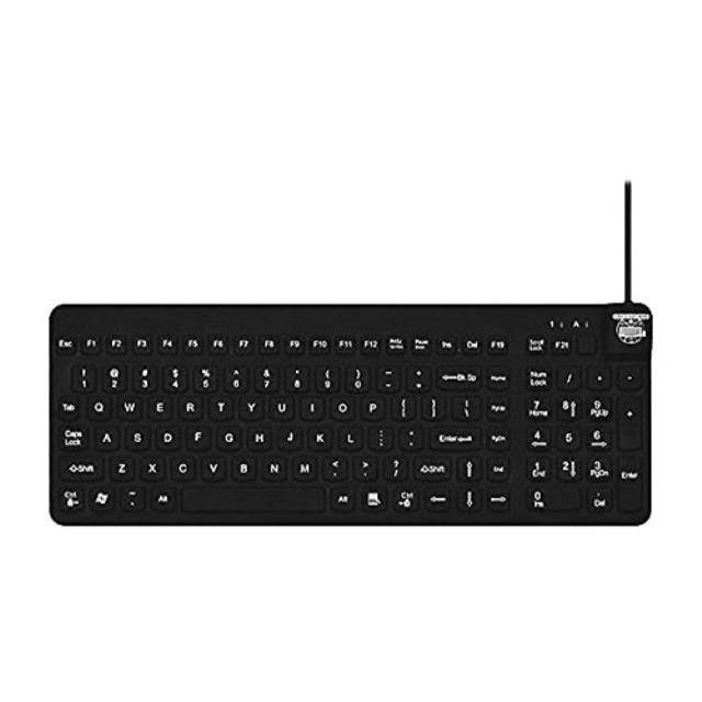 Man & Machine Premium Full Size Waterproof Disinfectable Keyboard - Black