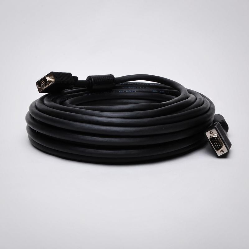 FireFold SVGA Cable - 100-Foot VGA/SVGA Male to Male Extension Double Shielded Cable with Dual Ferrites - Male to Male, Black ( 100 Foot, 30.48 Meter)