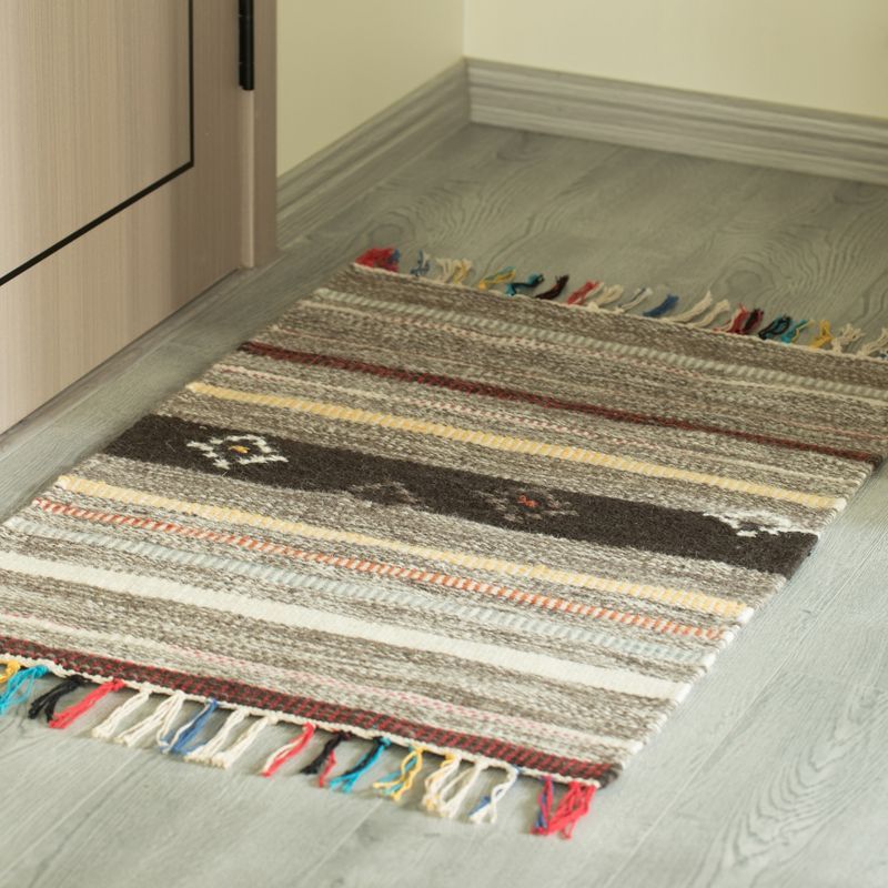 1'10"x1'10" Rectangle Woven Accent Rug Multicolored - DEERLUX