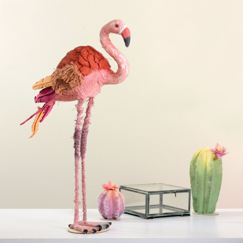 Northlight 21.5" Tropical Textured Pink Flamingo Table Top Decoration