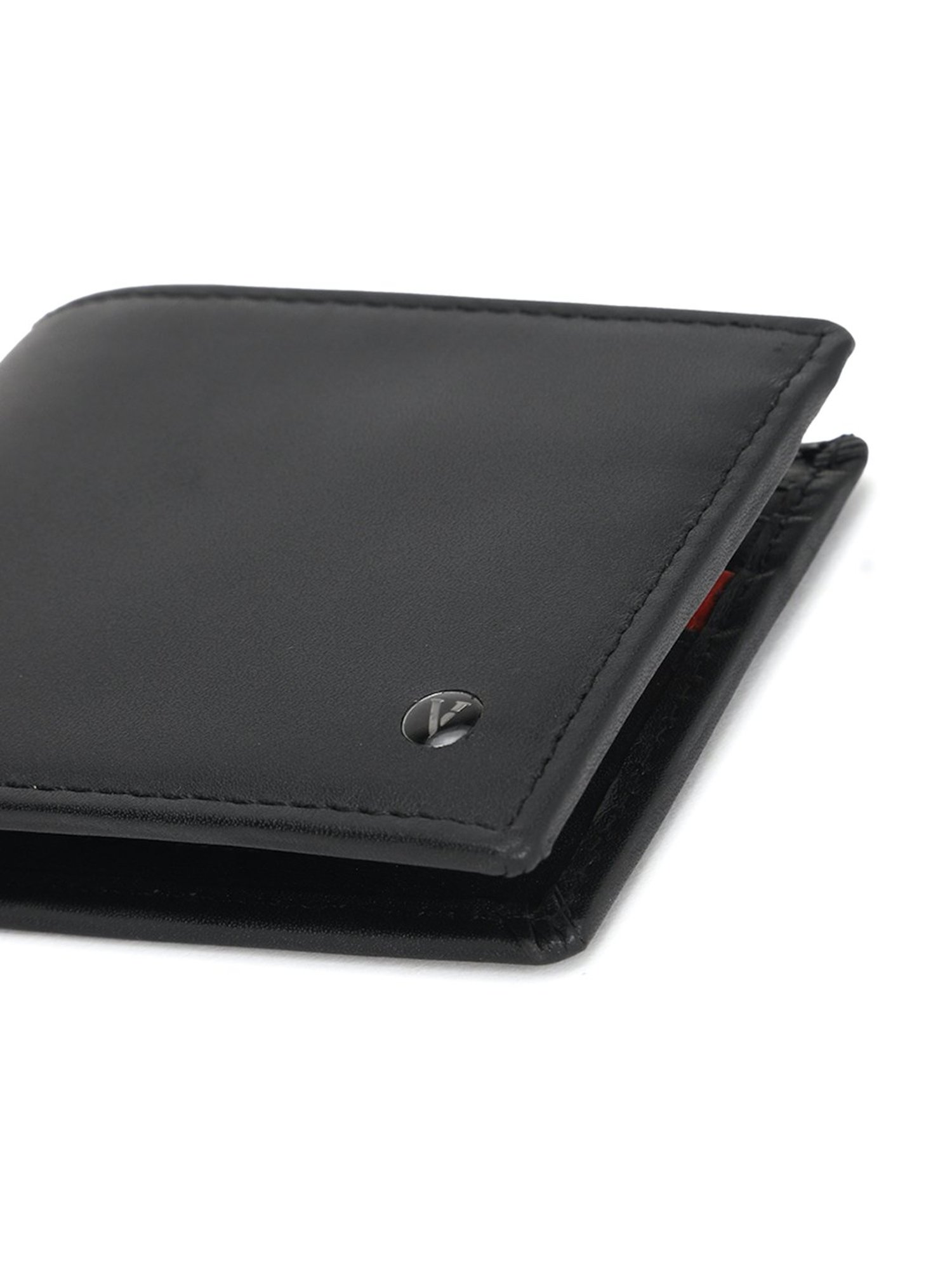Van Heusen Black Leather Bi-Fold Wallet for Men