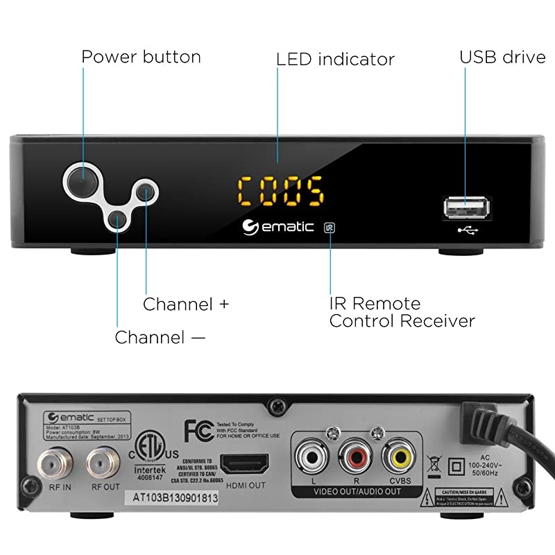 Digital Converter  Digital TV Converter Box with Recording Playback amp Parental Controls AT103B
