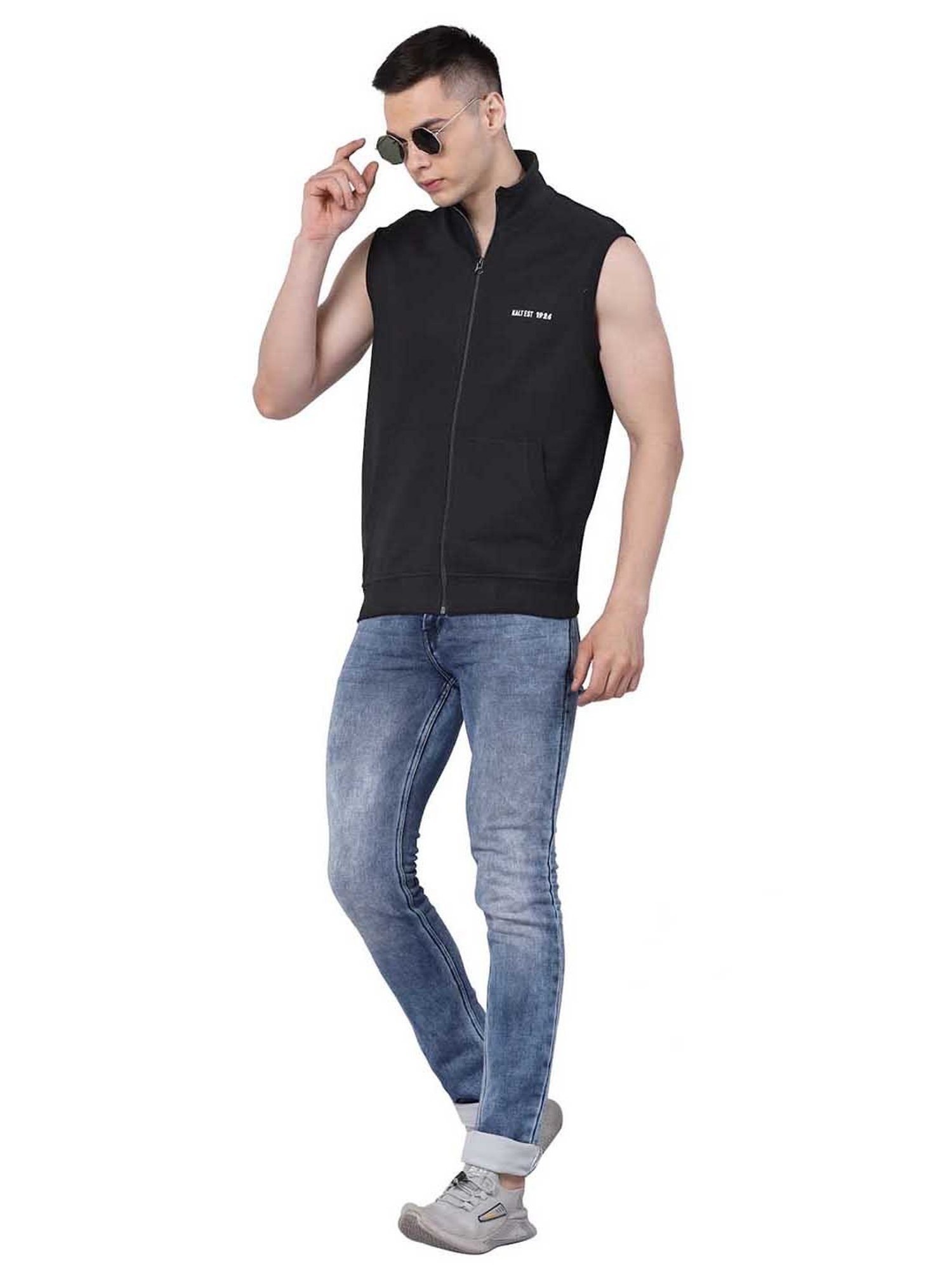 Kalt Black Regular Fit Jacket
