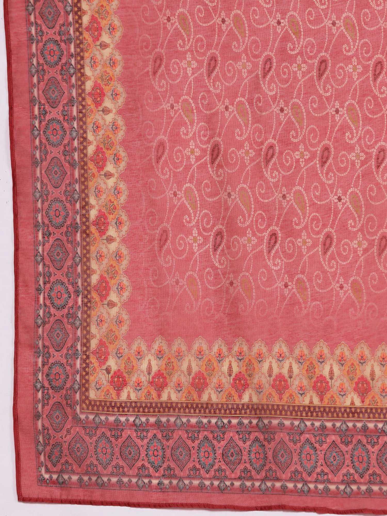 Varanga Pink Printed Kurta With Pant & Dupatta