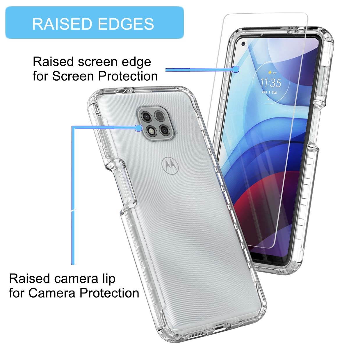 Moto G Power 2021 Case, Tekcoo Shockproof Rugged Body Protection Soft TPU Bumper Clear Case Shell Ultra-Thin Slim Flexible Rubber Anti-Scratch Protective Phone Cover For Moto G Power 2021 - Black