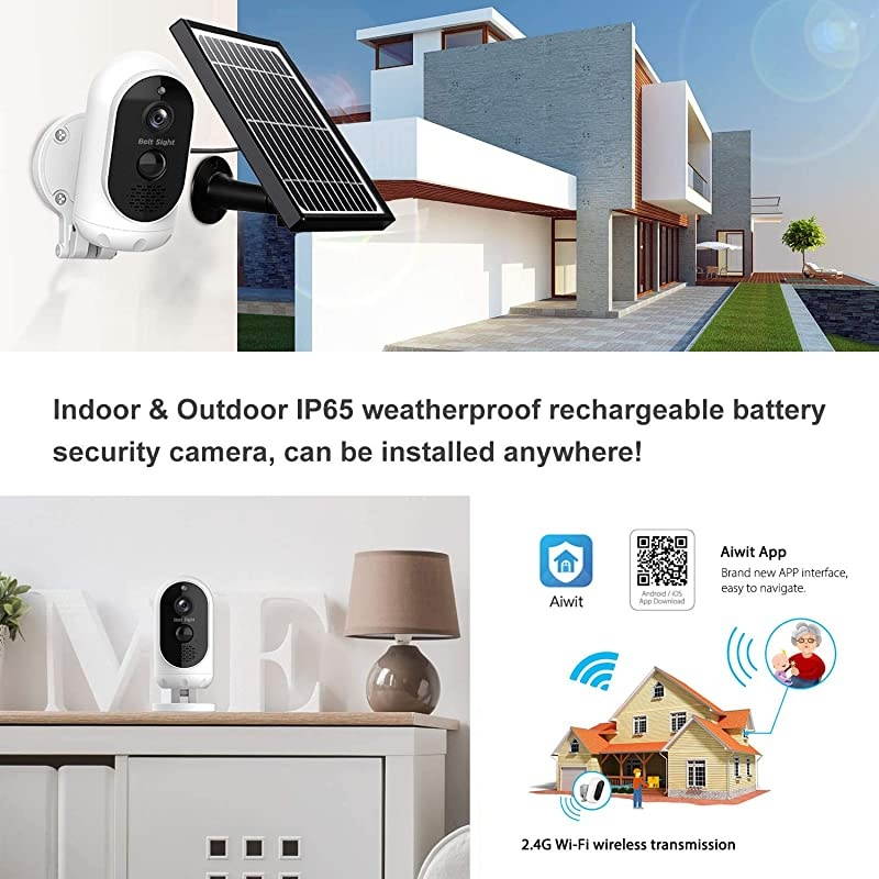Powered Wireless Home Security System 1080P Outdoor WiFi Camera Surveillance Camera Night Vision Human Motion Detection 2Way Audio SDCloud IP65 Weatherproof