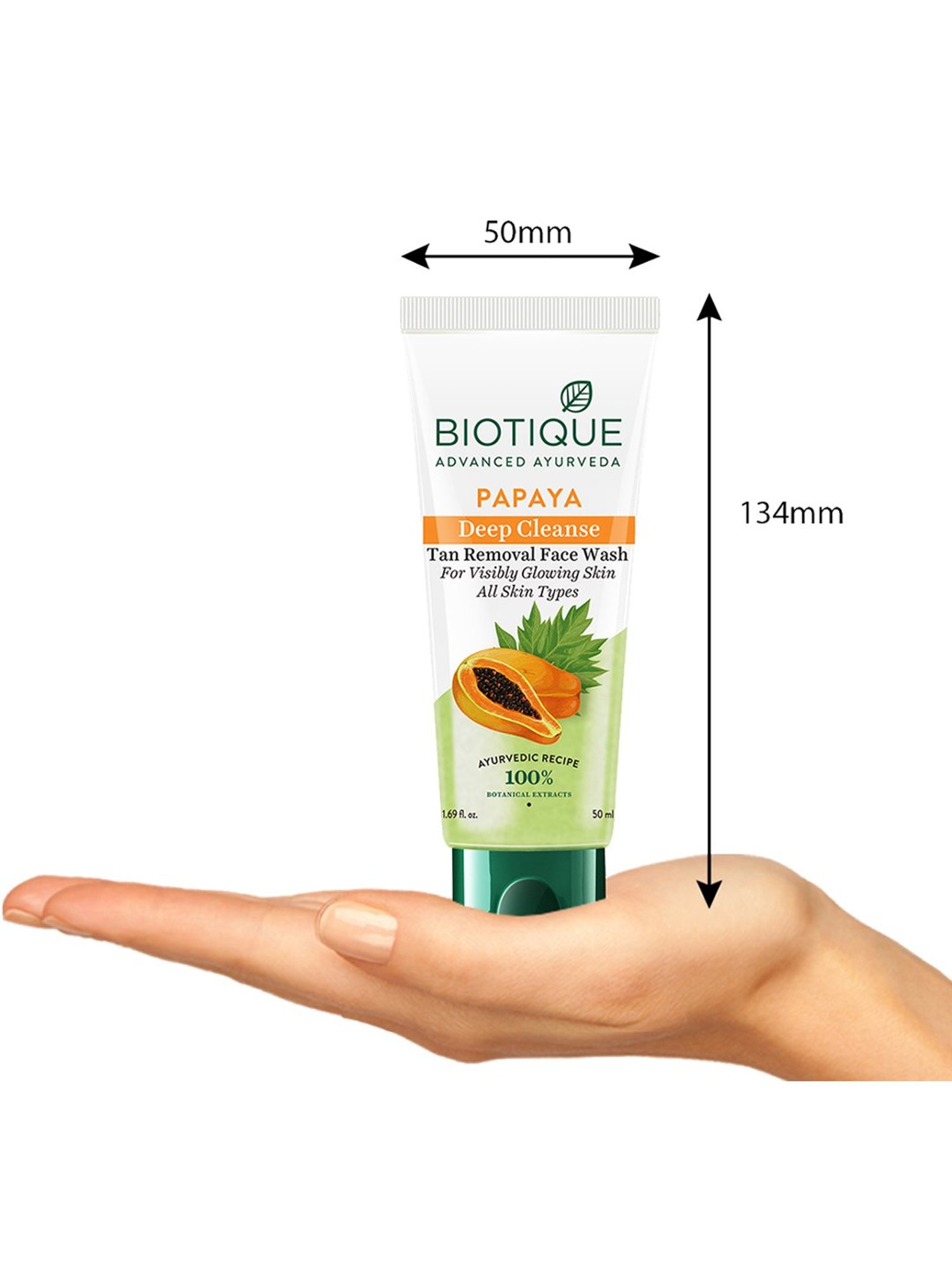 Biotique Papaya Deep Cleanse Tan Removal Face Wash - 50 ml