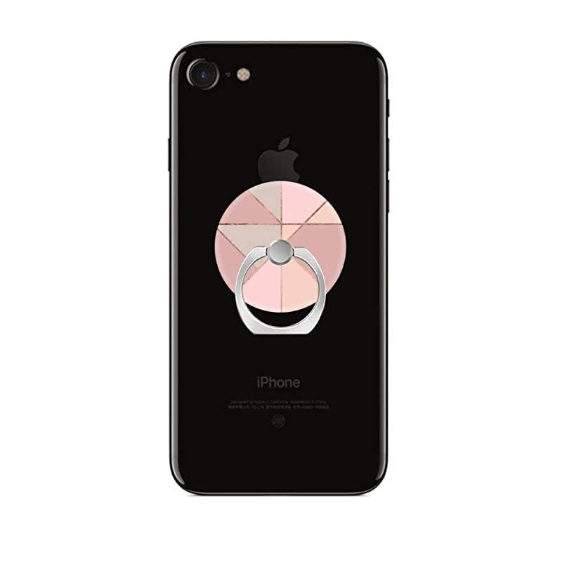 Phone Finger Ring Holder Stand with Car Mount for Smartphone and TabletKickstand 360 Rotation Grip Stand Pineapple Marble Rose Gold World Map Blush