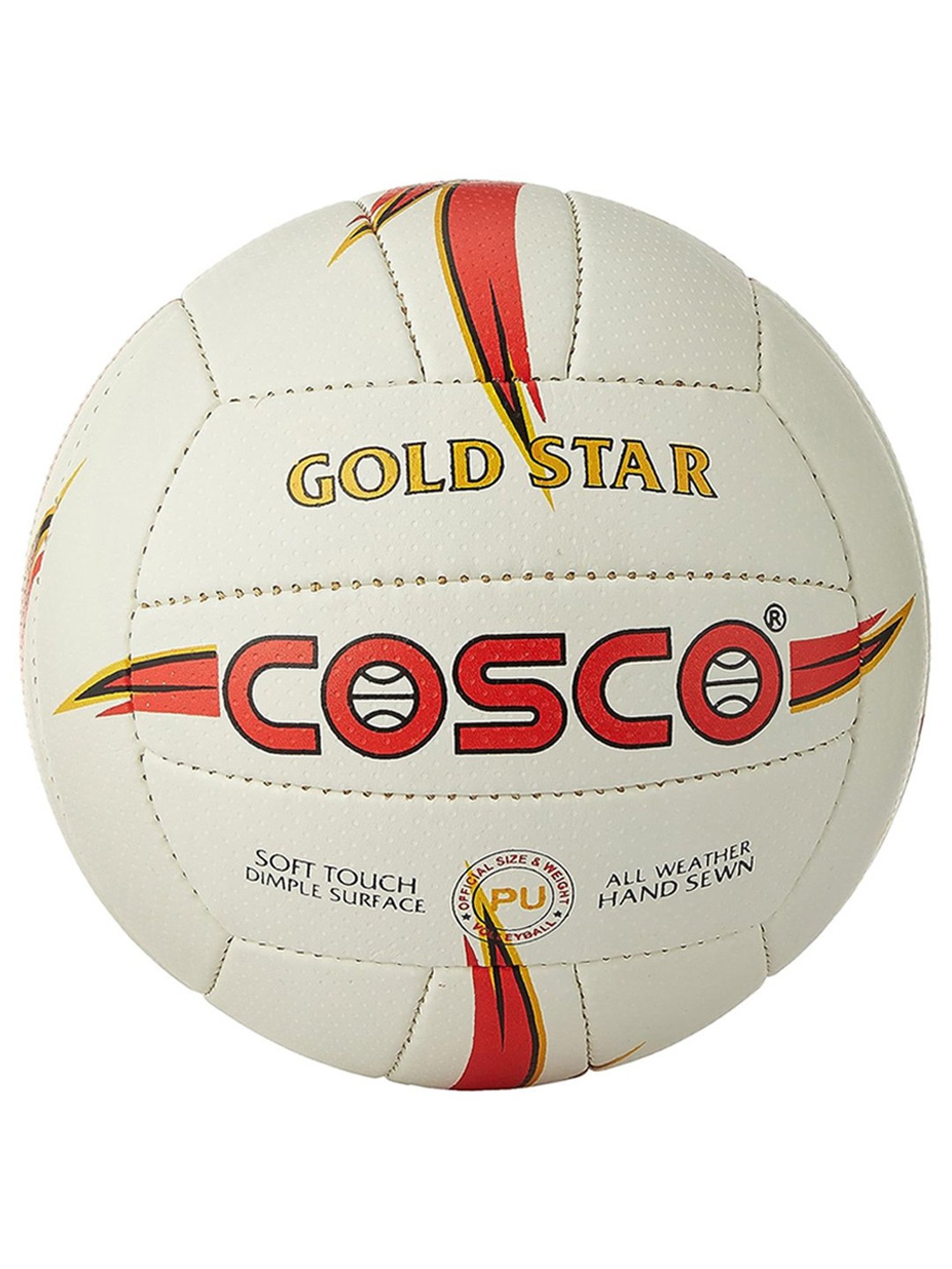 Cosco Goldstar Leather Volleyball (White) Size - 4
