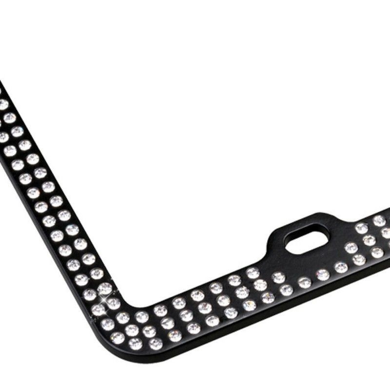 Valor White Crystals Black Metal Frame with Triple Row Crystals