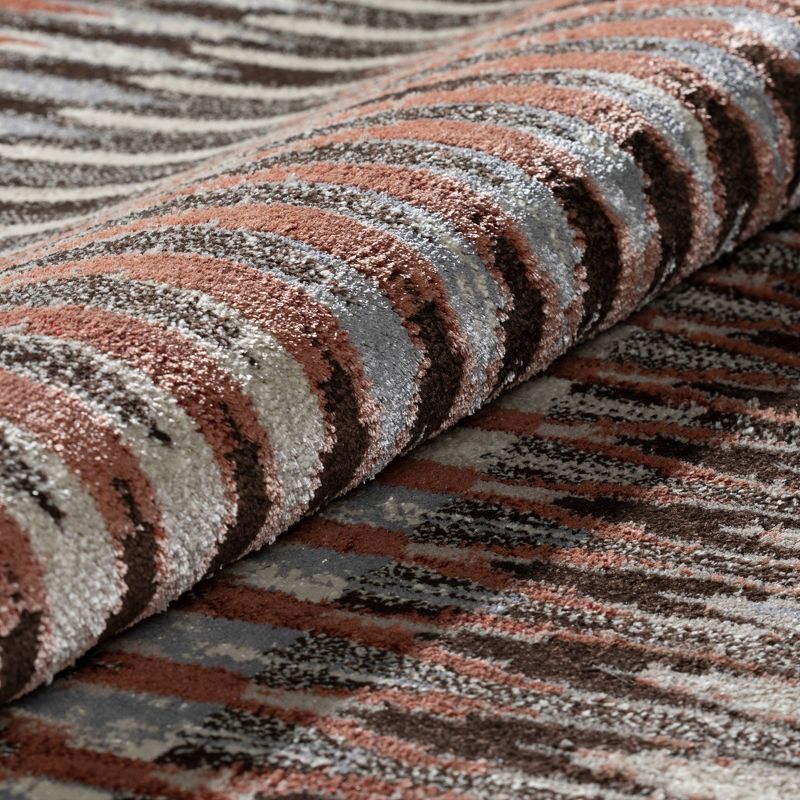 5'3"X7'7" Cinnamon Abstract Woven Area Rug - Addison Rugs