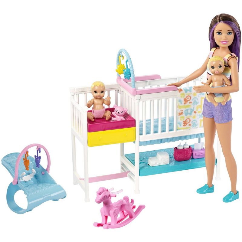 Barbie Skipper Babysitters Inc Nap 'n' Nurture Nursery Dolls and Playset