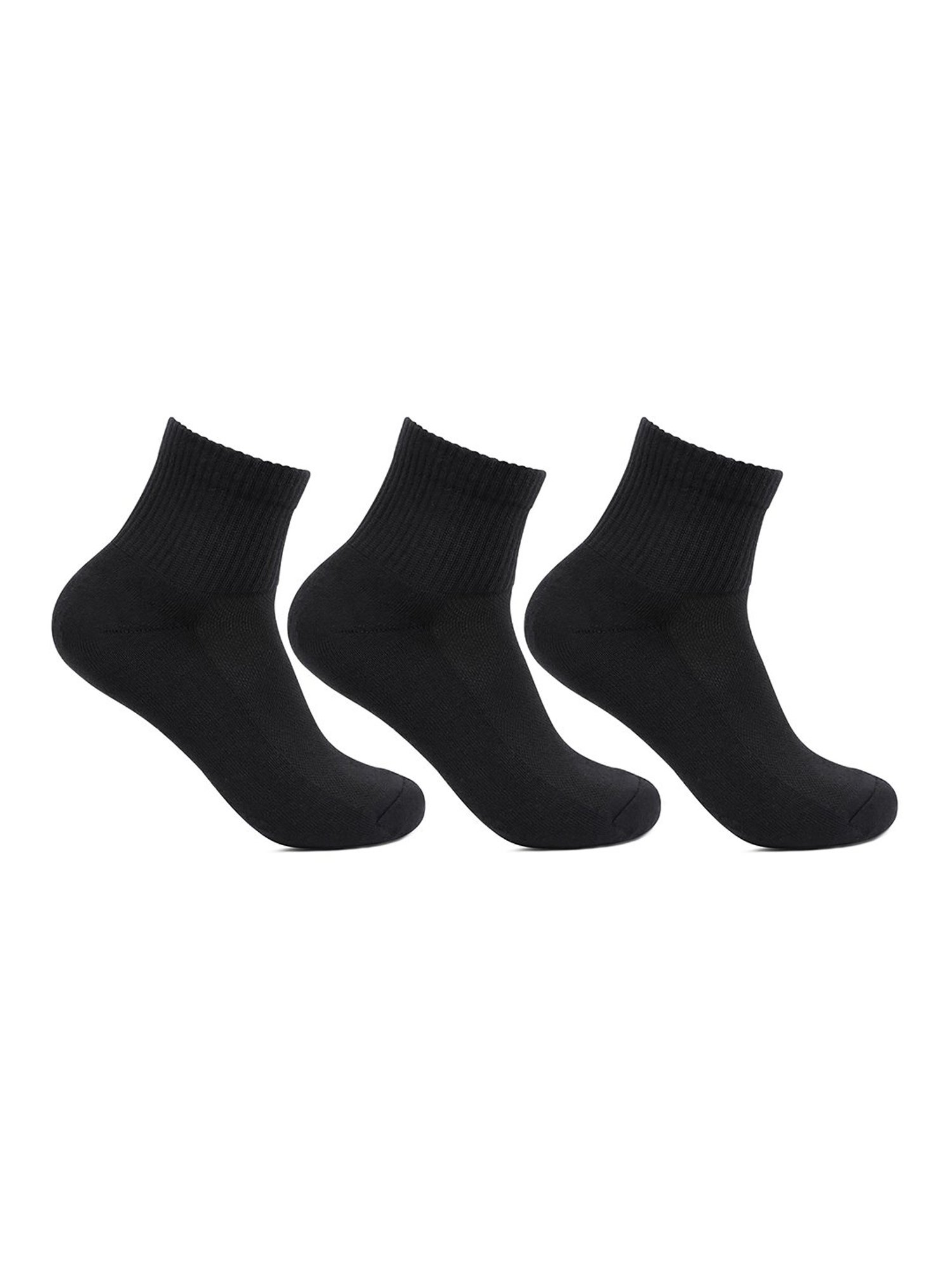 Bonjour Black Self Design Socks - Pack of 3