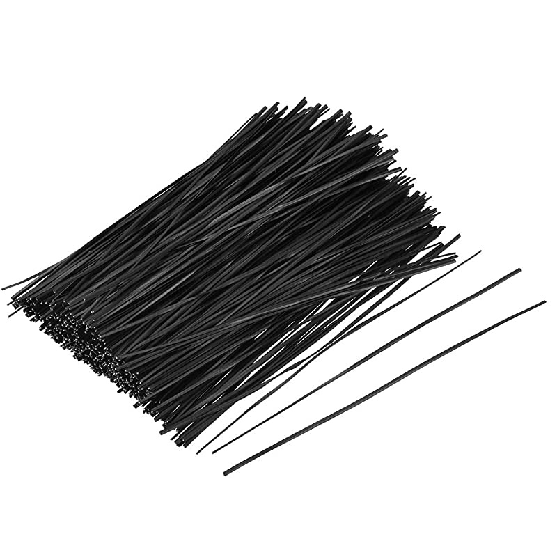 Metallic Twist Ties 150mmx18mm Plastic Black Cable Cord Ties 500pcs