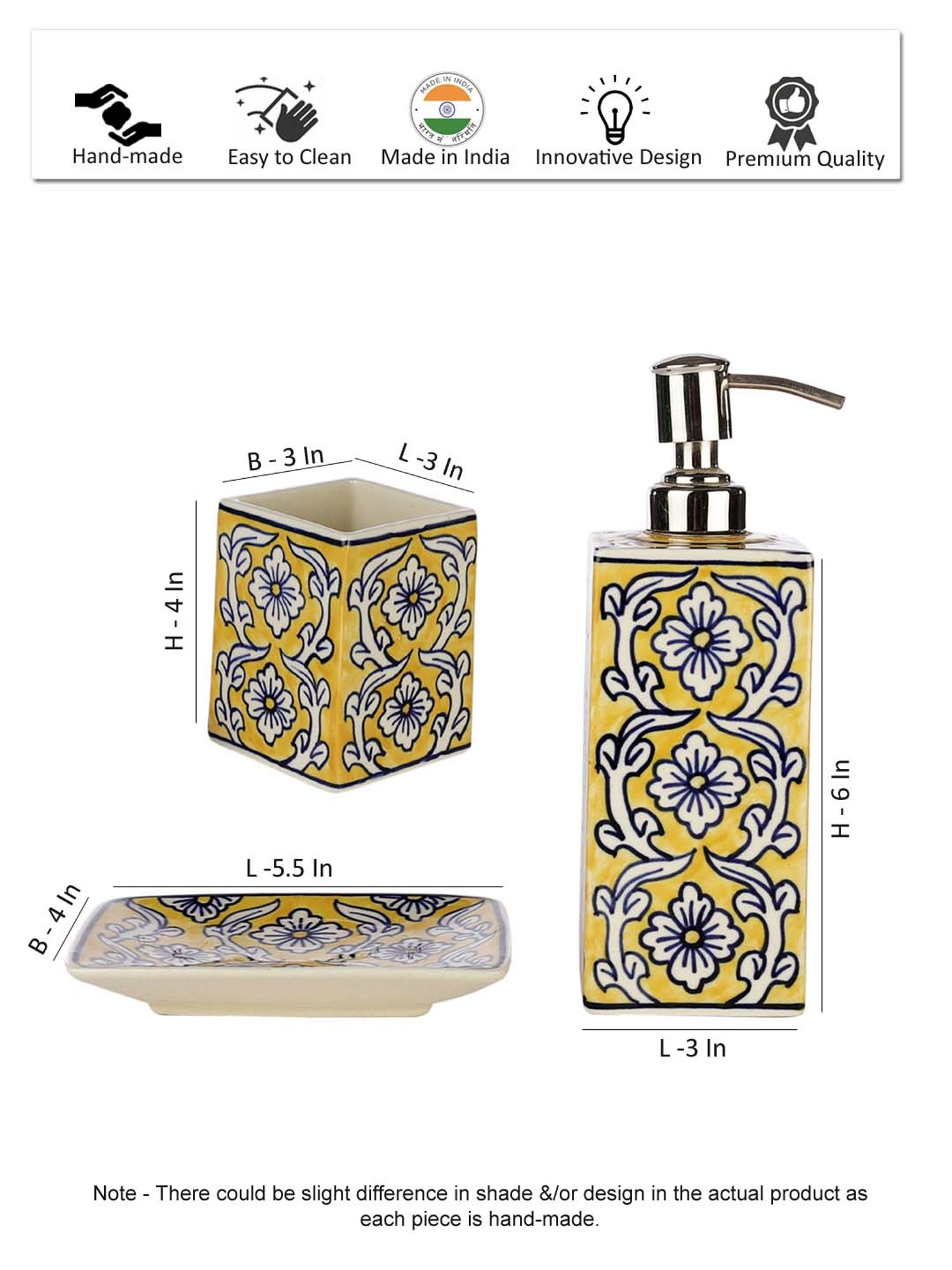 VarEesha Aztec Multicolor Ceramic Bath Accessories - Set of 2