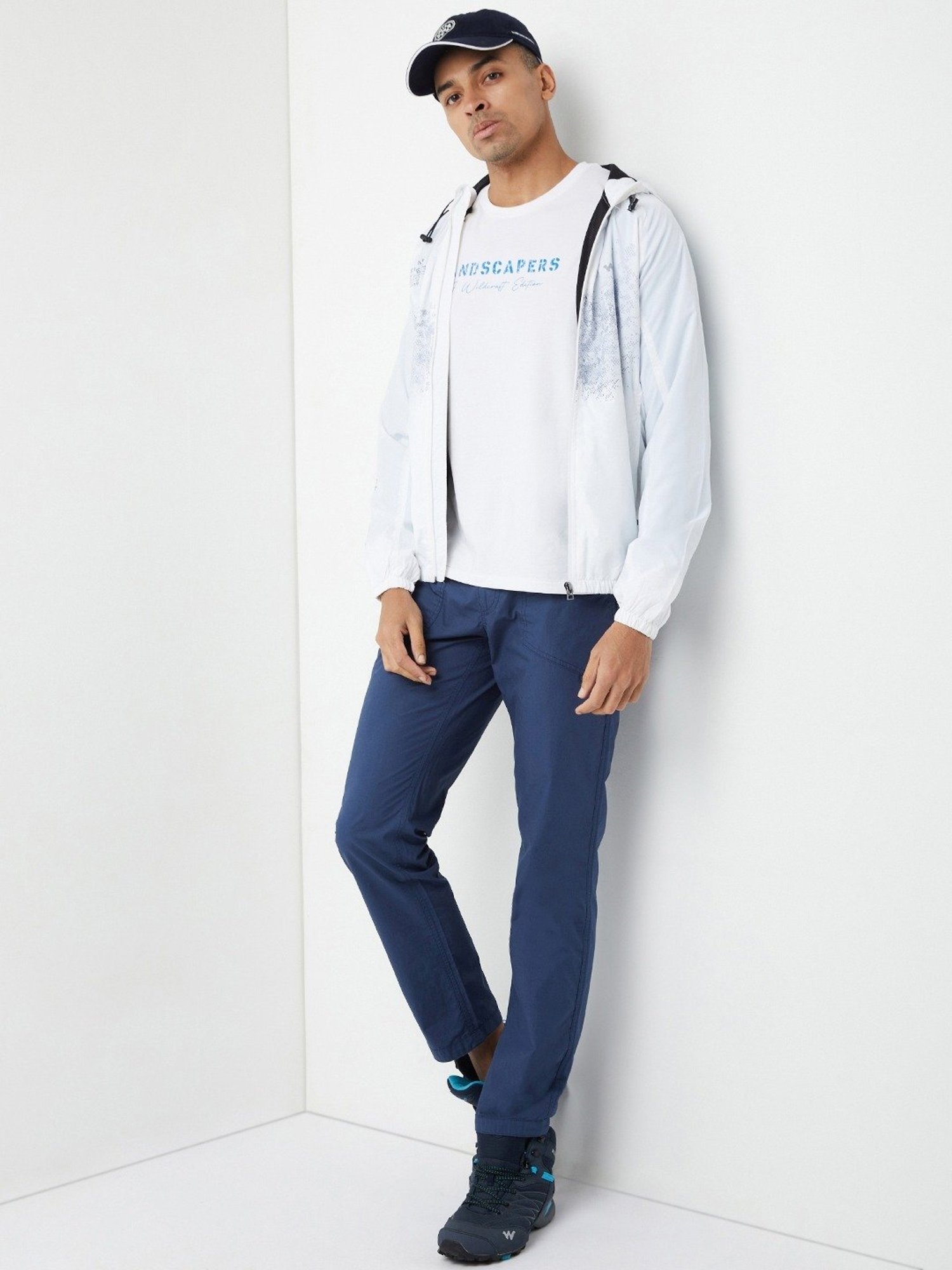 Wildcraft Dusty Blue Cotton Regular Fit Trackpants