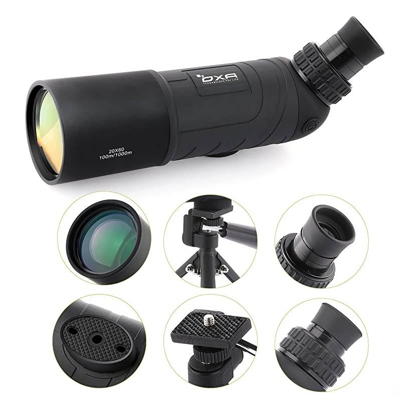 20x60 Angled Waterproof Spotting Scope with Tripod for Birdwatching Portable HD Monocular Telescope High Powered Scope  Shooting Archery Outdoor Activities