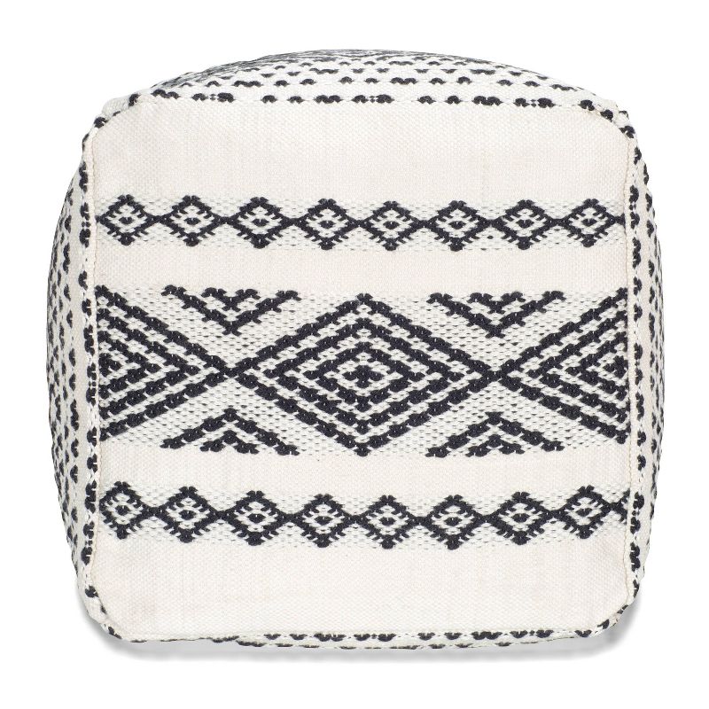 Jayne Pouf Off White/Black - Poly & Bark