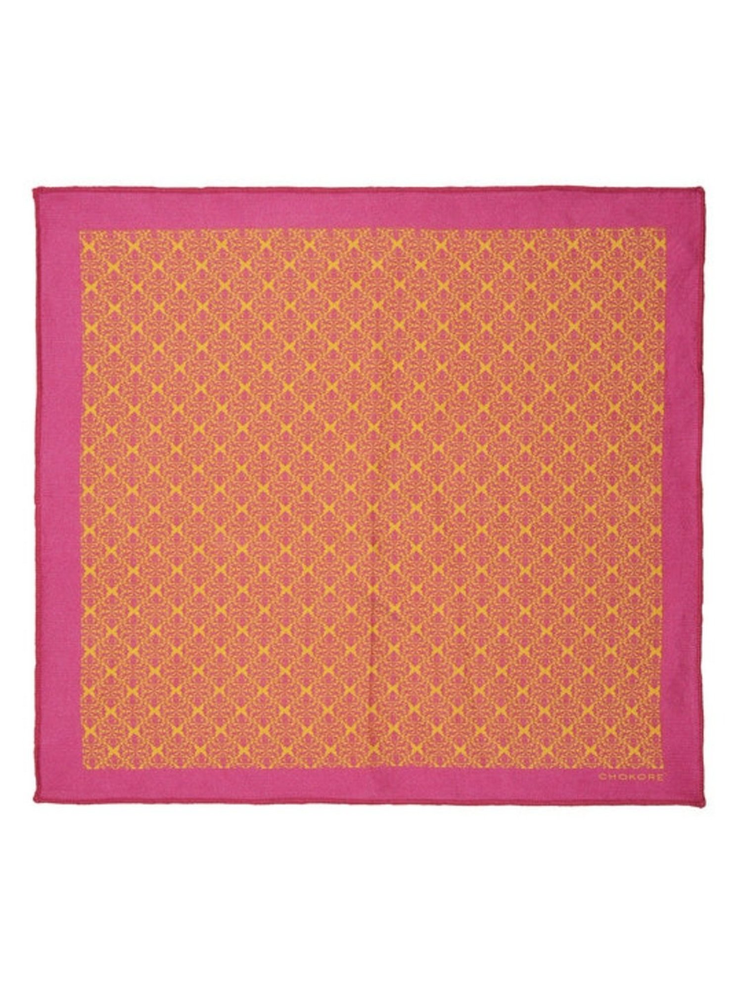 CHOKORE Pink Printed Pocket Square