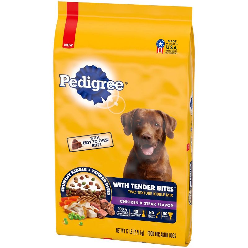 Pedigree with Tender Bites Chicken & Steak Flavor Adult Complete & Balanced Dry Dog Food - 17lbs