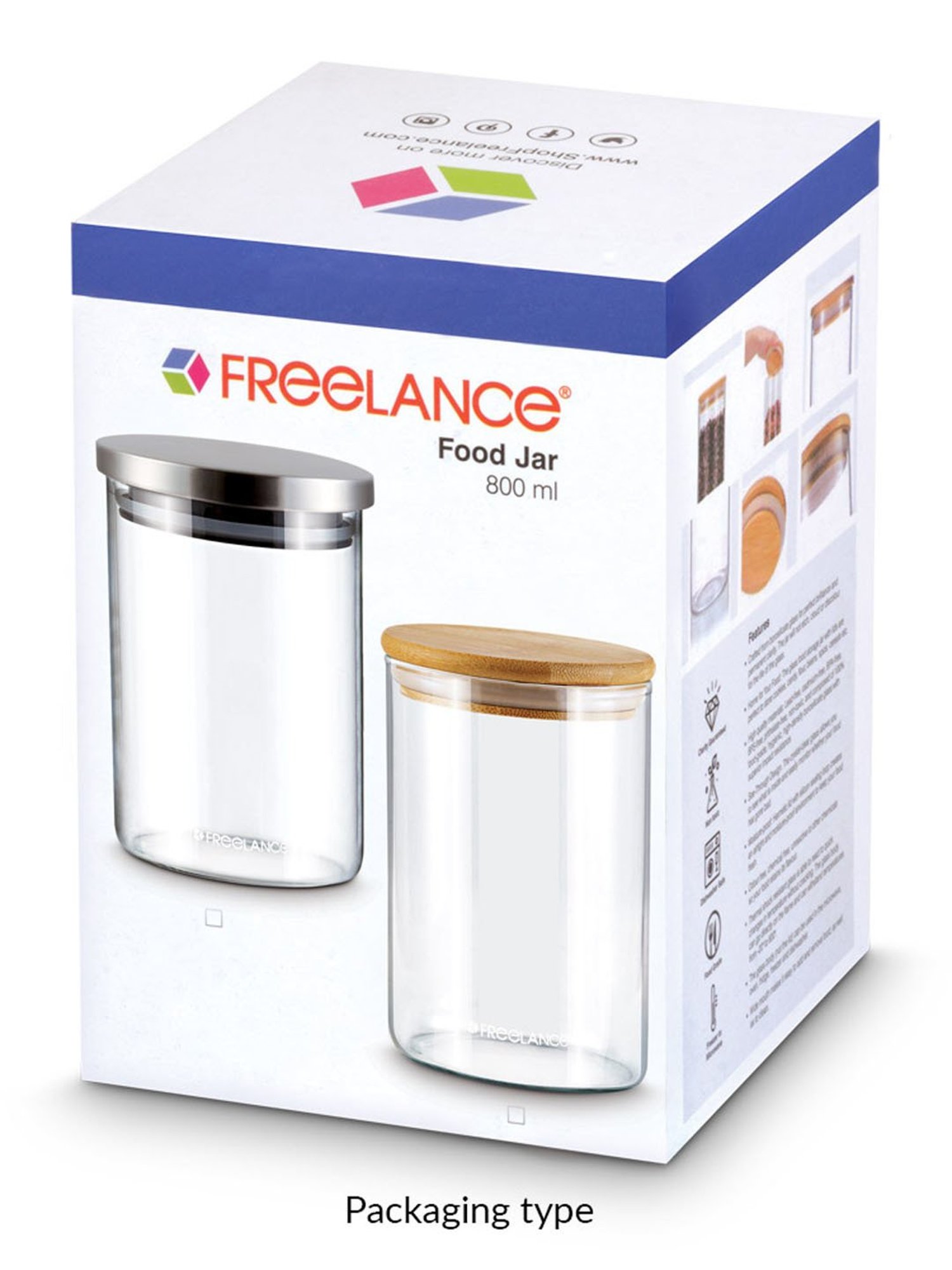 Freelance Transparent Glass 600 ml Jars and Container