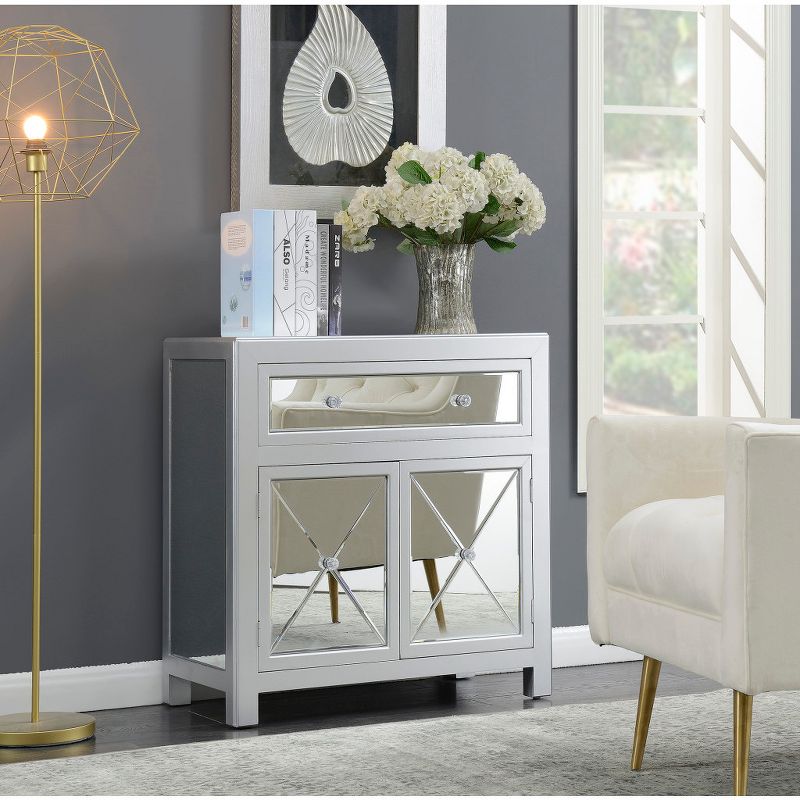 Gold Coast Vineyard Mirrored Hall Table Silver - Breighton Home