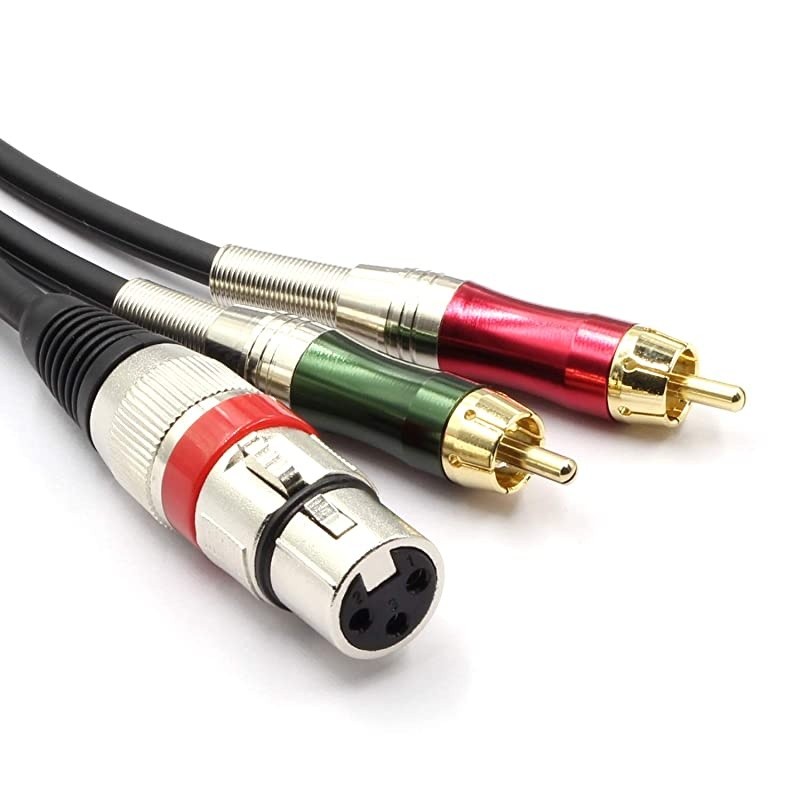 XLR Female to 2 x Phono RCA Plug Adapter Y Splitter Patch Cable XLR Female 3 Pin to Dual RCA Male Plug Stereo Audio Cable Connector15 M5FT