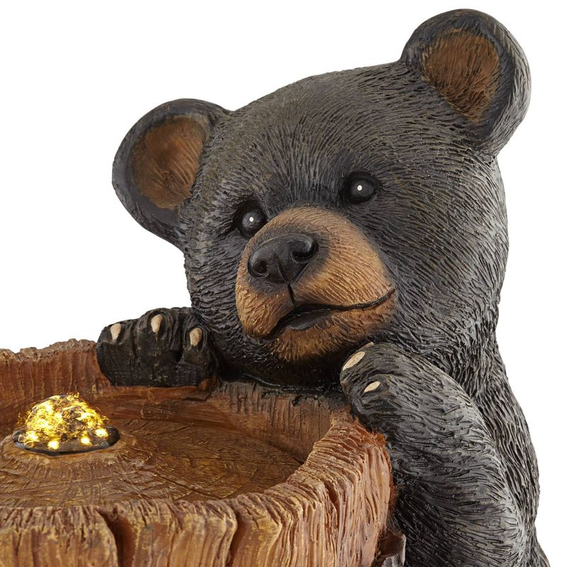 John Timberland Bears on Log 28 1/2" High Rustic LED Bubbler Fountain