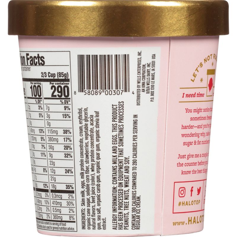 Halo Top Strawberry Ice Cream - 16oz