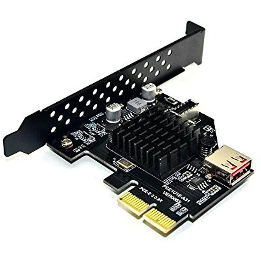 axGear PCIe to USB 3.1 Type E Front Panel Socket Adapter Card Express for Motherboard