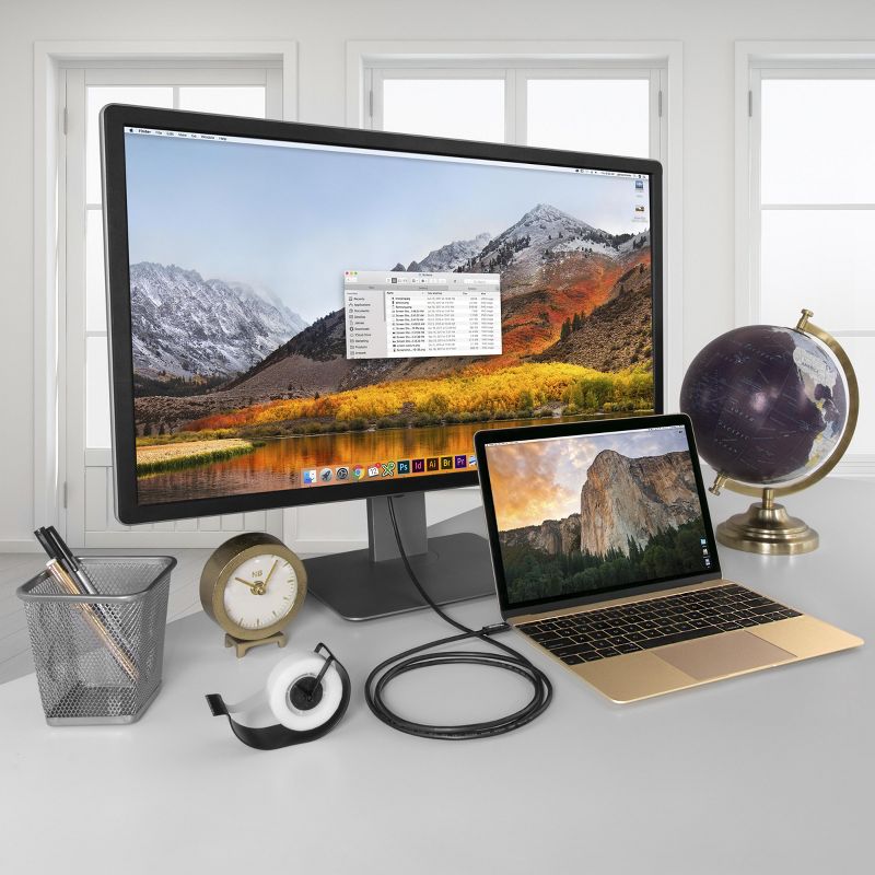 Plugable USB C to HDMI 2.0 Cable (6'/1.8m) for 2017/2018 MacBook Pro, Dell XPS 13 & 15, Surface Book 2, Thunderbolt 3 & More (Supports Resolutions ...