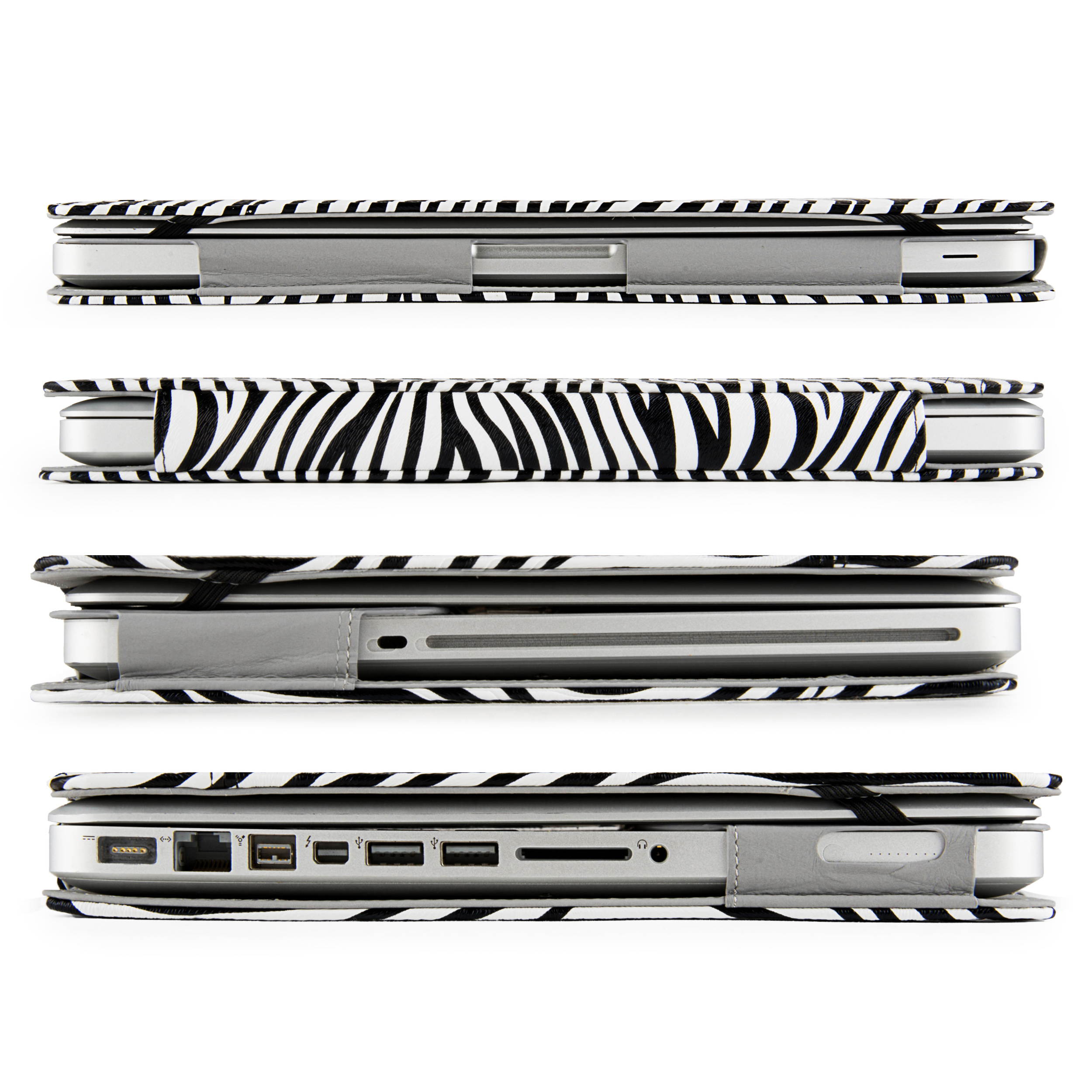 Black/White Zebra VanGoddy Mary Portfolio Case for 13in MacBook Pro
