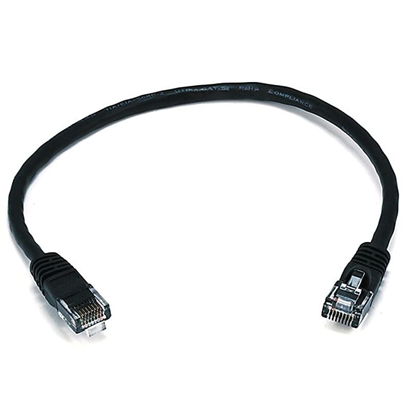 102288 Cat6 Ethernet Patch Cable - Network Internet Cord - RJ45, Stranded, 550Mhz, UTP, Pure Bare Copper Wire, 24AWG, 1ft, Black