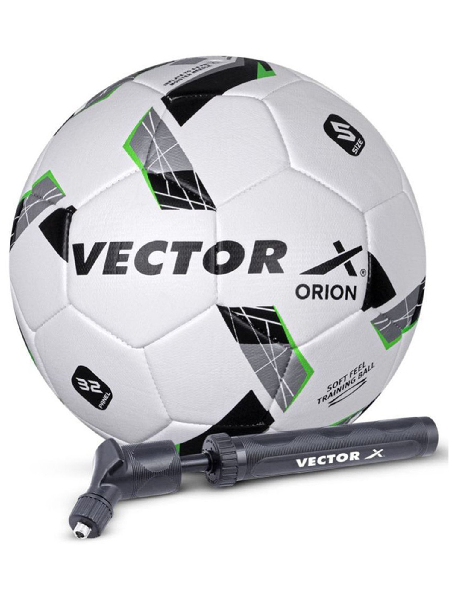 Vector X Orion TPU Machine Stitched Professional Football WIth Pump (White) Size - 5