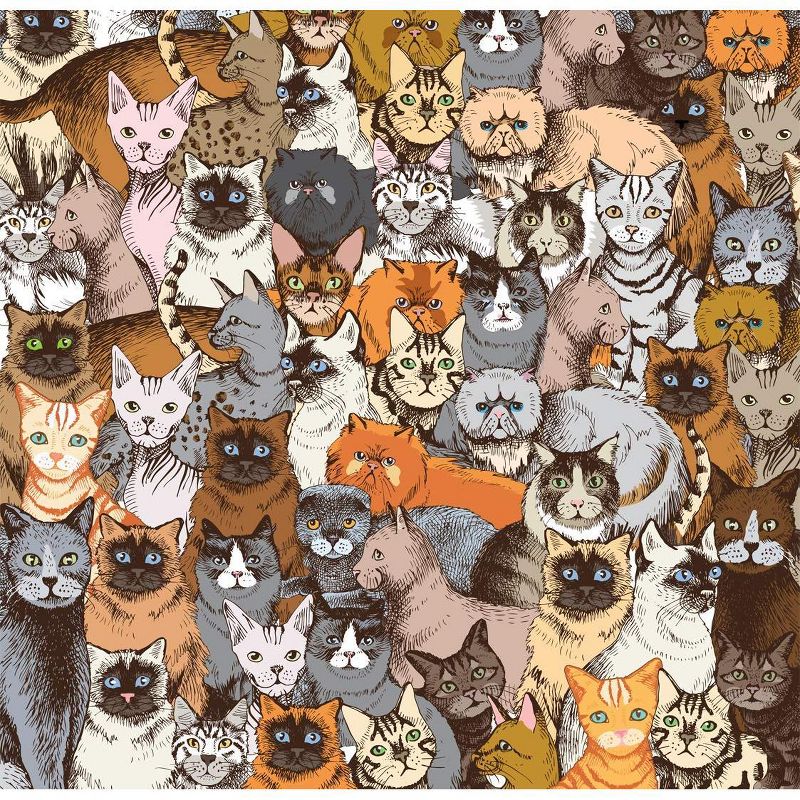 TDC Games World's Most Difficult Jigsaw Puzzle  - Cats - 500 pieces - Double Sided with one side turned 90 degrees - 15 inches when assembled