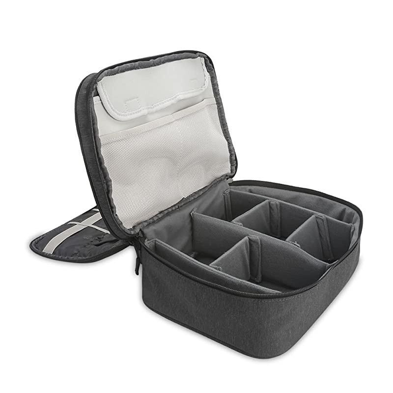 Electronic Organizer, Double Layer Travel Gadget Storage Bag for Cables, Cord, USB Flash Drive, Power Bank and More-a Sleeve Pouch for 7.9" iPad Mini(Medium,Black)