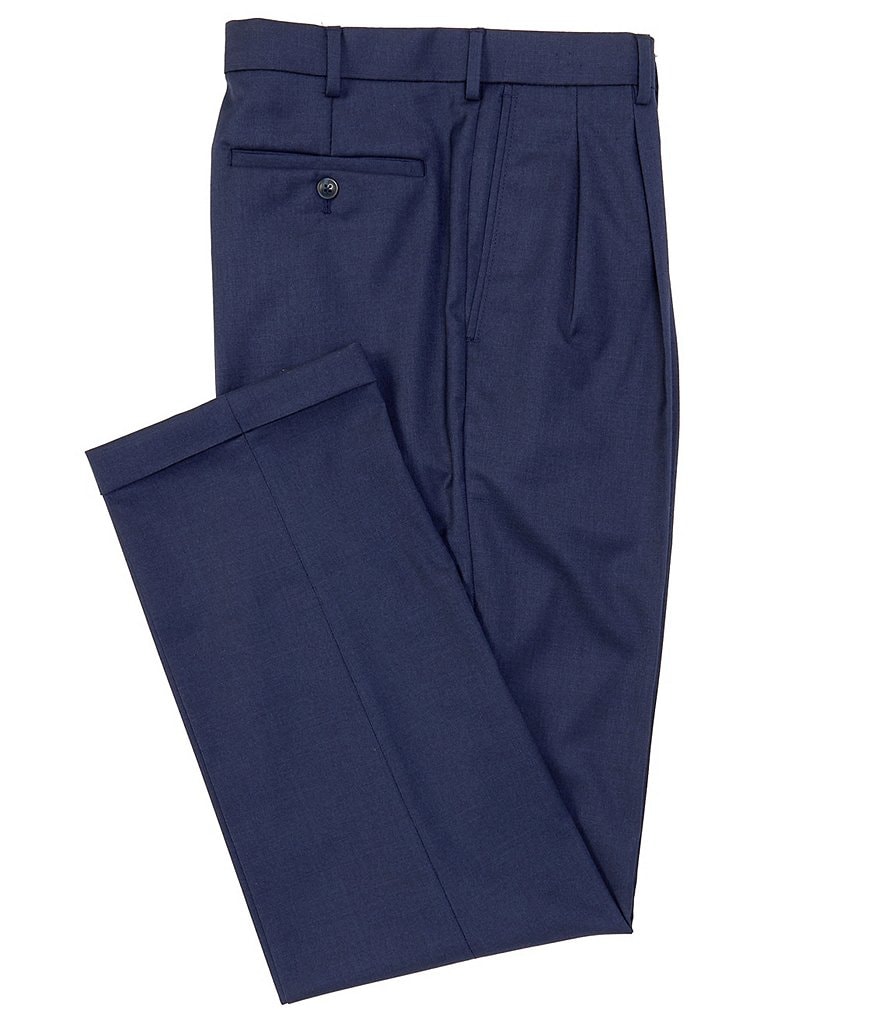 Roundtree & Yorke TravelSmart Ultimate Comfort Easy Care Sharkskin Pleated Dress Pants