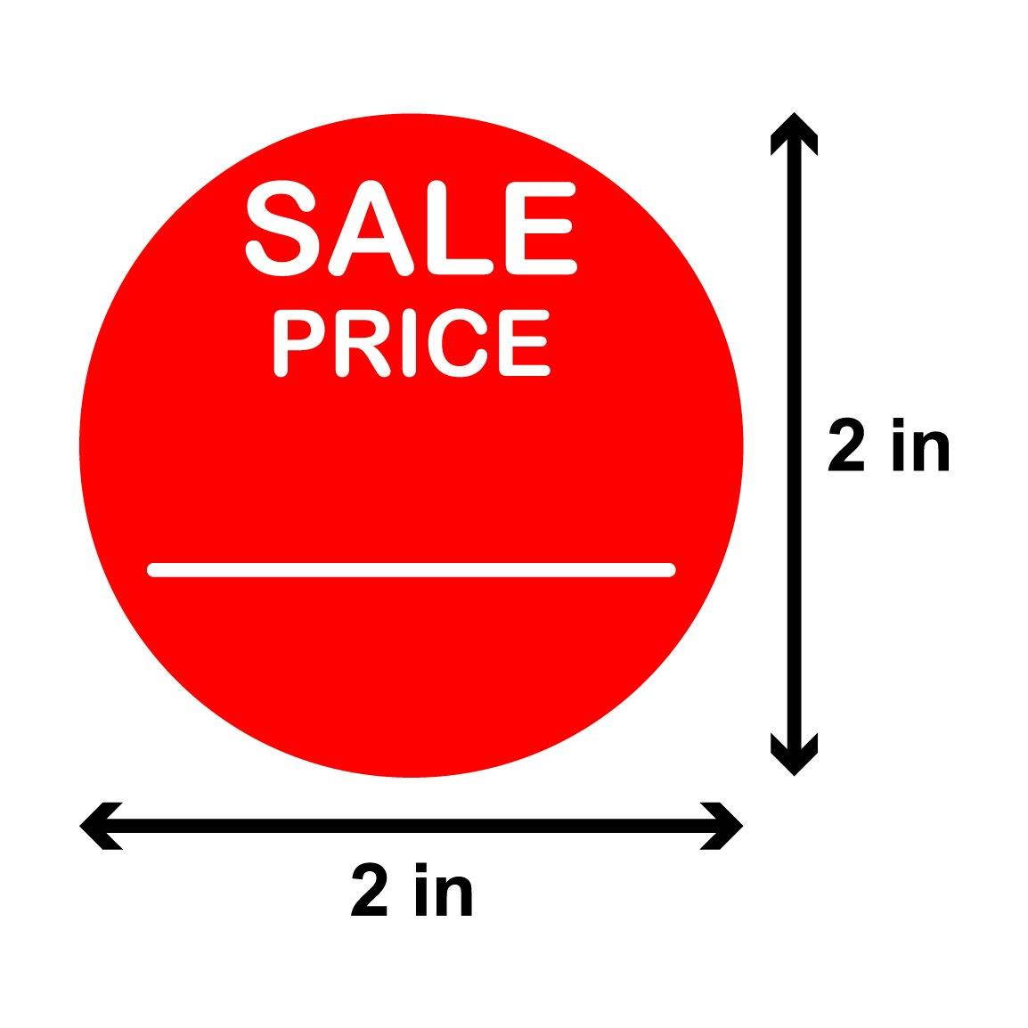 Sale Price 2 Inch Round Sticker Label Retail Store Tag Red 900 Labels