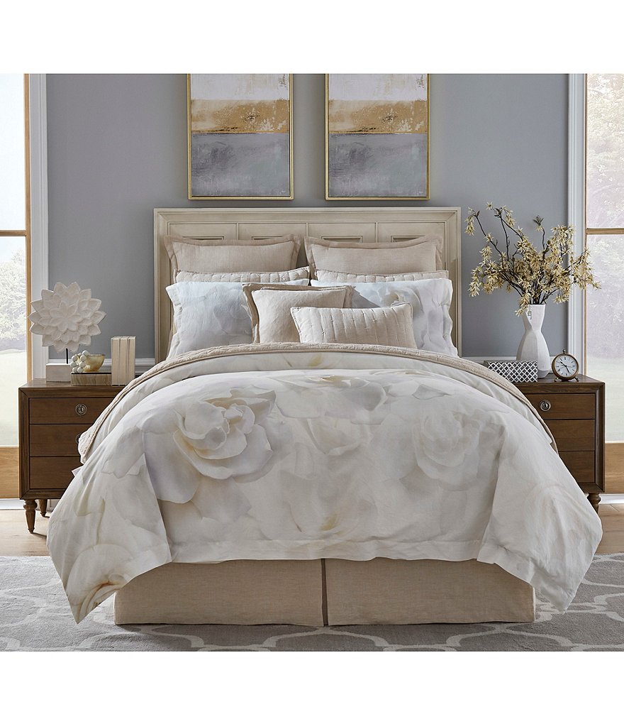 Southern Living Avalon Linen Floral Duvet Cover Mini Set