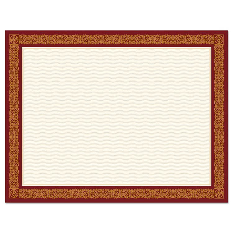 Geographics 48671 Award Certificates, Burgundy/Gold, 8 1/2 X 11, Gold Border, 15/Pack