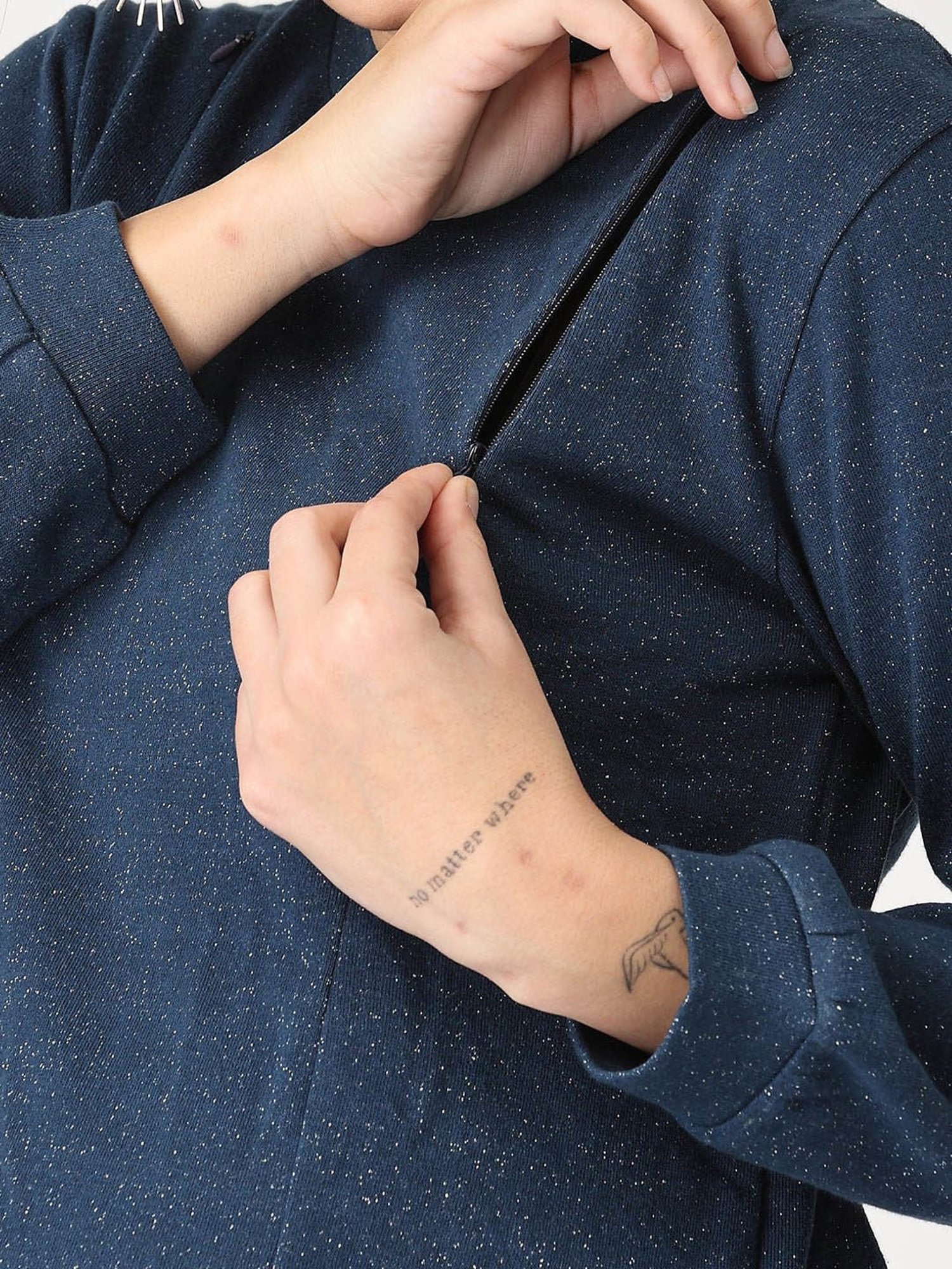 The Mom Store Blue & Black Maternity Pullover With Leggings