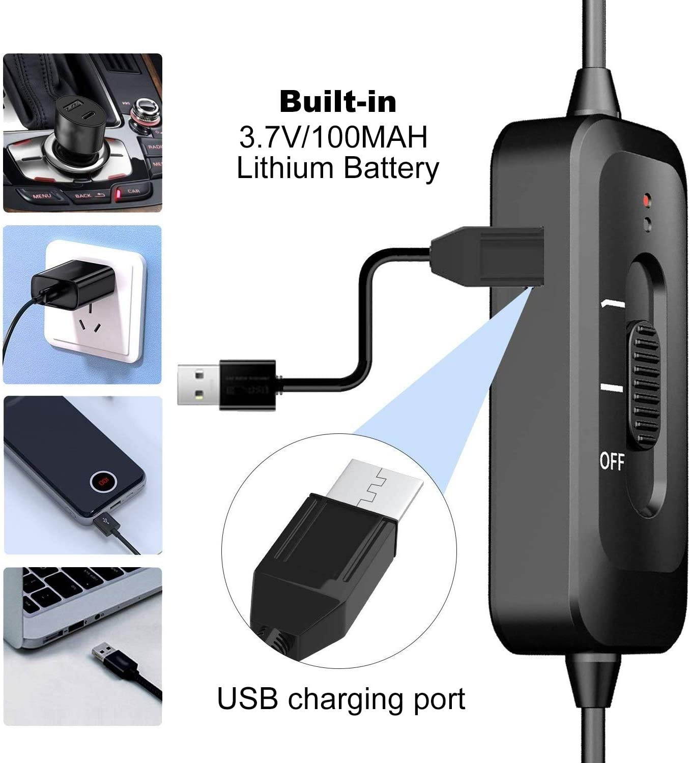 Professional Lavalier Microphone for iPhone, Camera, PC, Android, Lavalier Lapel Microphone with USB Charging, Omnidirectional Lapel Mic with Noise Reduction for Video, YouTube, Interview, Vlogging