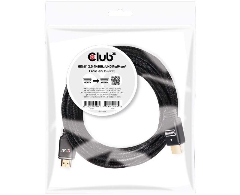 Club 3D CAC-2313 HDMI Audio/Video Cable With Ethernet - 32.81 ft HDMI A/V Cable for Monitor, TV, Audio/Video Device, Gaming Computer, Notebook