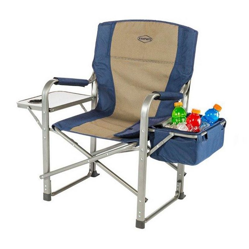 Kamp-Rite CC118 Outdoor Camp Folding Director's Chair with Side Table & Cooler