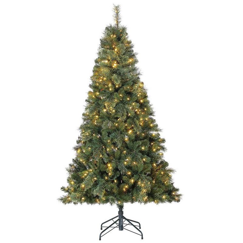 Home Heritage 7' Cascade Cashmere Quick Set Christmas Tree and Changing Lights
