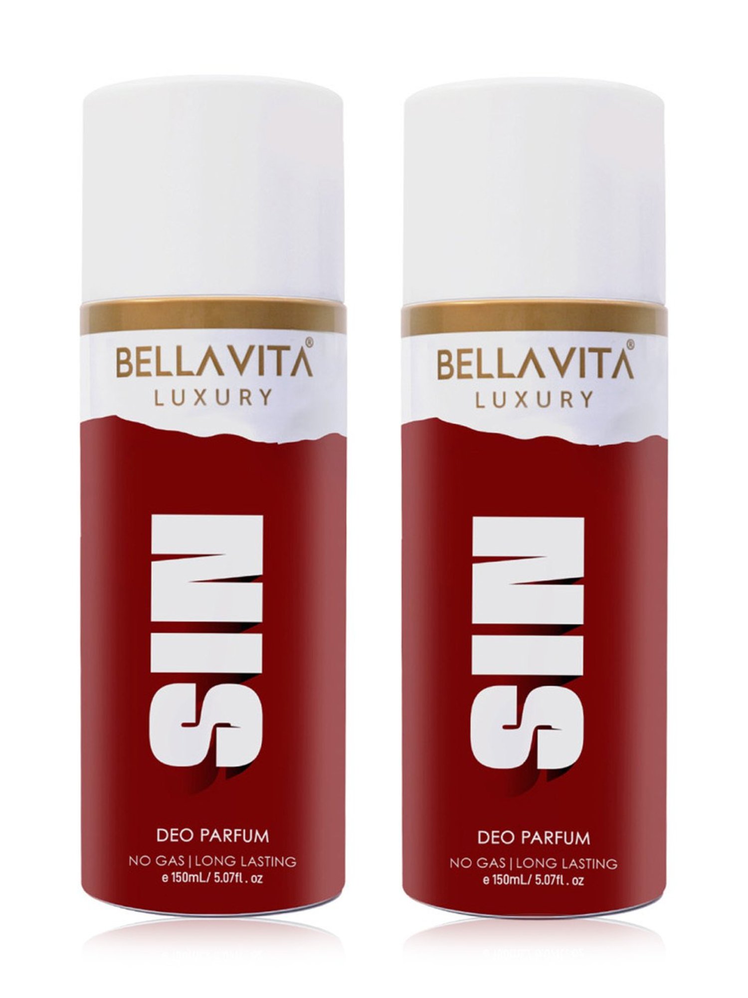 BELLA VITA LUXURY Sin No Gas Deo Parfum for Men & Women - 150 ml