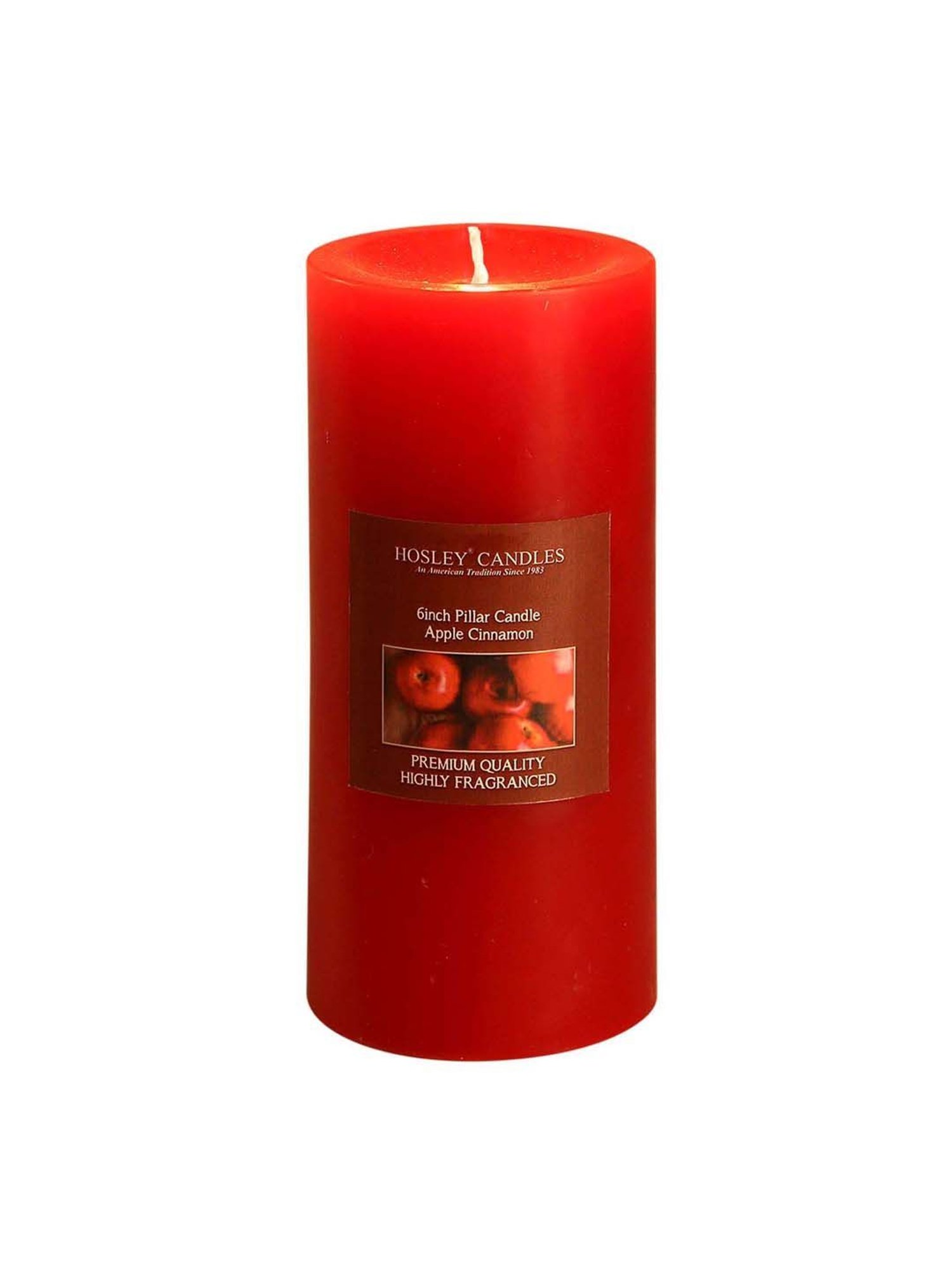 HOSLEY Red Wax Pillar Candle - Set of 3