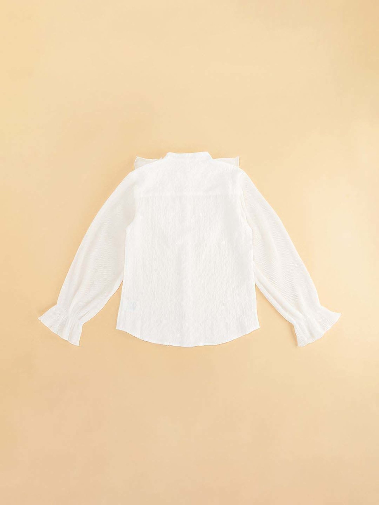 Pantaloons Junior Off-White Cotton Regular Fit Full Sleeves Top